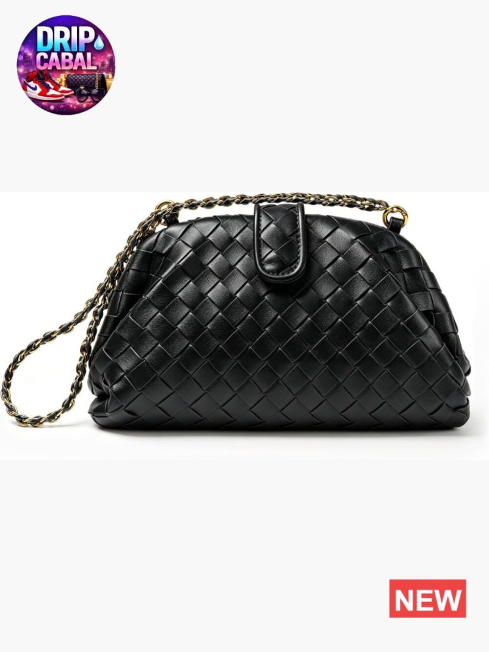 Woven Vegan Leather Evening Bag Clutch Crossbody Handbag